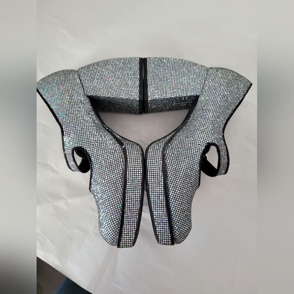 Sparkle Chunky Heel Platform Mary Jane Buckle Shoes Disco Glitter Bratz GB 7.5 - Picture 8 of 10